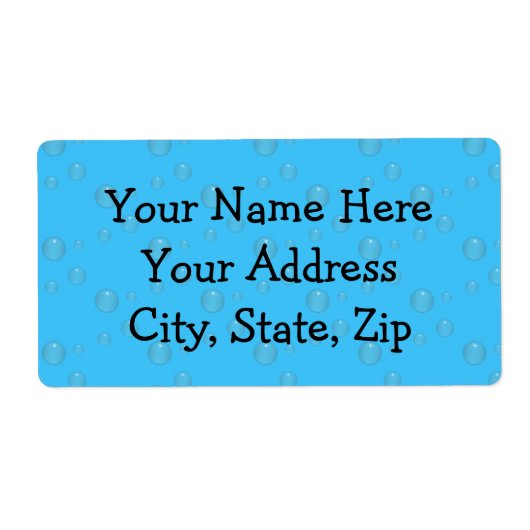 Étiquette Bulles d'eau bleu (Devant)