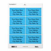 Étiquette Bulles d'eau bleu (Feuille entière)