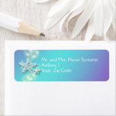 Étiquette Bulles d'étoiles de mer bleu pourpre (En situation)