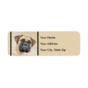 Étiquette Bullmastiff Peinture - Joli chien d'origine art