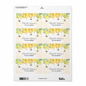 Étiquette Bumble abeilles miel jaune nom floral script (Feuille entière)