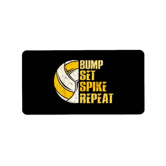Étiquette Bump Set Spike Répéter Volleyball Funny (Devant)