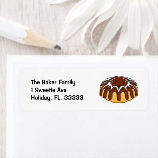 Étiquette Bundt Cake Décoré pour Noël (En situation)