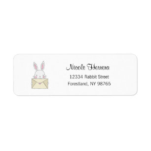 Étiquette Bunny Address Label, Rabbit, Nature