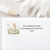 Étiquette Bunny du printemps et Pâques florales (En situation)