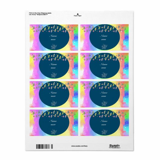 Étiquette bunte Schmetterlinge (Feuille entière)