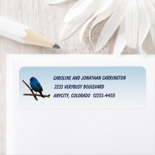 Étiquette Bunting Indigo (En situation)