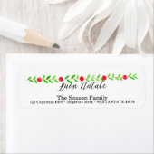 Étiquette Buon Natale, bannière de Noël aquarelle (En situation)