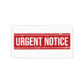 Étiquette Bureau des avis d'urgence (Devant)