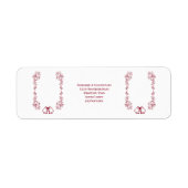 Étiquette Burgundy Bells Sollwork Mariage Adresse de retour (Devant)