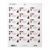 Étiquette Burgundy & Blush Aquarelle Rose Adresse Mariage (Feuille entière)