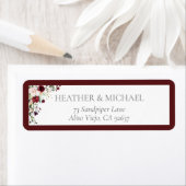 Étiquette Burgundy Blush Fête des mariées Adresse de retour (En situation)