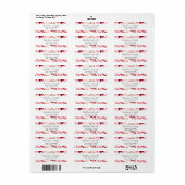 Étiquette Burgundy & Blush Floral Mariage Adresse de retour (Feuille entière)