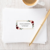 Étiquette Burgundy Blush Floral moderne Mariage géométrique (En situation)