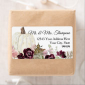 Étiquette Burgundy Blush rose Floral Blanc Citrouille retour (En situation)