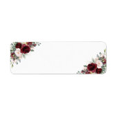 Étiquette Burgundy Blush Rose Floral Mariage Blank Adresse (Devant)