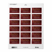 Étiquette Burgundy et Faux Foil Noël Adresse de retour (Feuille entière)