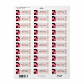 Étiquette Burgundy Floral & Rose Gold Mariage Adresse de ret (Feuille entière)