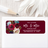 Étiquette BURGUNDY Future M & Mme Mariage Adresse de retour (En situation)
