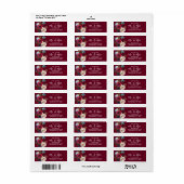 Étiquette BURGUNDY Future M & Mme Mariage Adresse de retour (Feuille entière)