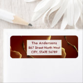 Étiquette 🤵 Burgundy Gold Elegant Inky Mariage Abstrait (En situation)