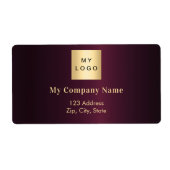 Étiquette Burgundy logo entreprise retour adresse expédition (Devant)