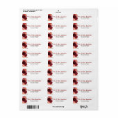 Étiquette Burgundy Marsala Red Roses Floral Mariage Adresse (Feuille entière)