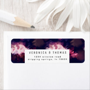Étiquette Burgundy Modern Brush Strot Adresse de retour Labe