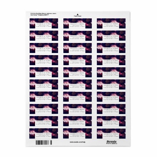 Étiquette Burgundy Modern Brush Strot Adresse de retour Labe (Feuille entière)