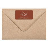 Étiquette Burgundy Monogram Wedding Return Address