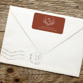 Étiquette Burgundy Monogram Wedding Return Address