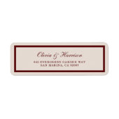Étiquette Burgundy Old Money Wedding Return Address Label (Devant)