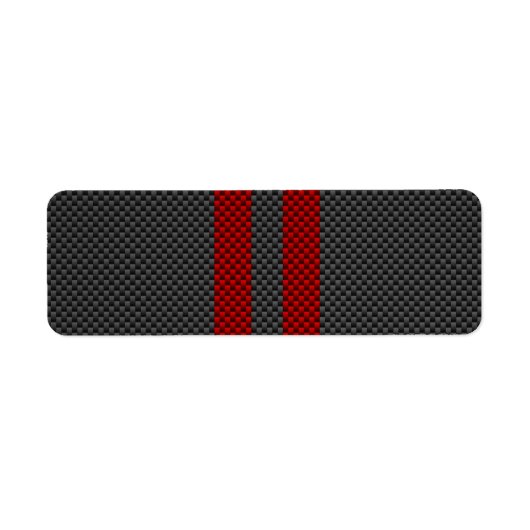 Étiquette Burgundy Red Carbon Fiber Style Racing Stripes (Devant)