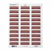 Étiquette Burgundy Rose Gold Ombre Modern Mariage Adresse (Feuille entière)