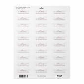 Étiquette Burgundy Script Nom Adresse de retour (Feuille entière)