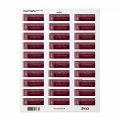 Étiquette Burgundy Simple Modern Chic Script (Feuille entière)