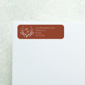 Étiquette Burgundy Wedding Monogram Script Floral