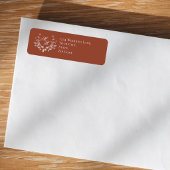 Étiquette Burgundy Wedding Monogram Script Floral