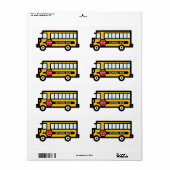 Étiquette Bus scolaire (Feuille entière)