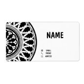Étiquette business card with black white ornaments (Devant)
