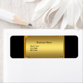 Étiquette Business élégant Black Gold Frame (En situation)