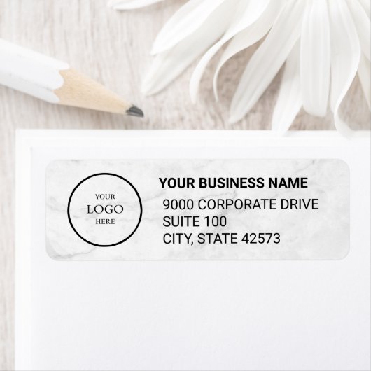 Étiquette Business Logo Custom Return Address Label (En situation)