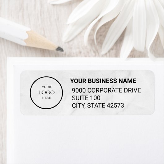 Étiquette Business Logo Custom Return Address Label (En situation)