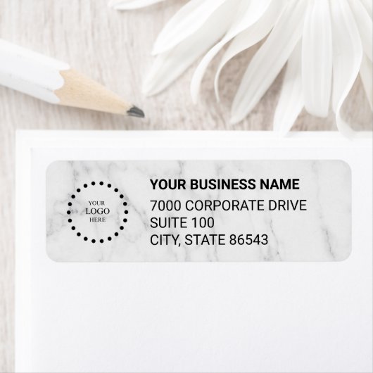 Étiquette Business Logo Custom Return Address Label (En situation)