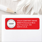 Étiquette Business logo here Custom Corporate red (En situation)