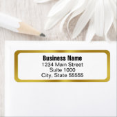 Étiquette Business Name Gold White Return Address Template (En situation)