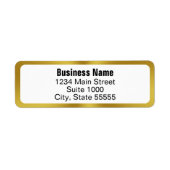 Étiquette Business Name Gold White Return Address Template (Devant)