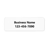 Étiquette Business Name Phone Number Bold Text Product Label (Devant)