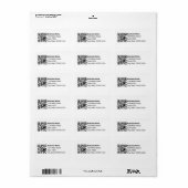 Étiquette Business QR Code Return Address Template White (Feuille entière)