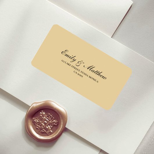 Étiquette Butter Yellow Wedding Return Address Label
